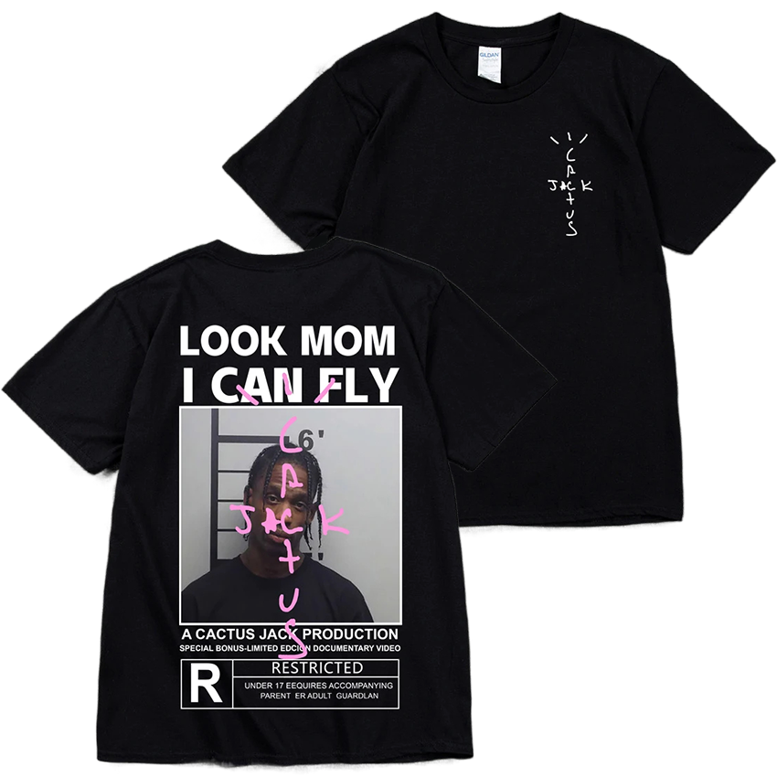 T-shirt black « look mom i can fly » Travis Scott