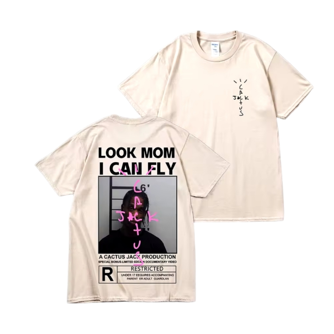 T-shirt crème « look mom i can fly » Travis Scott